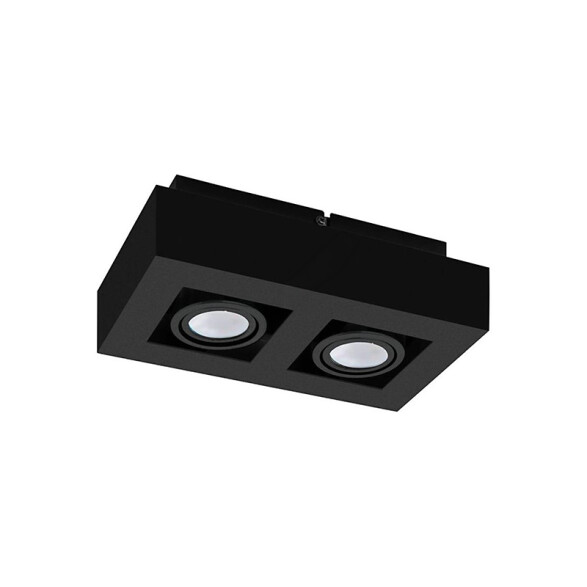 Aplique de techo rectangular negro para 2xGU-10 EG1242