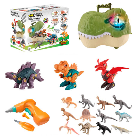 Dinosaurio Set Valija Ensamble Luz Y Sonido Juguete Jug026005-dino