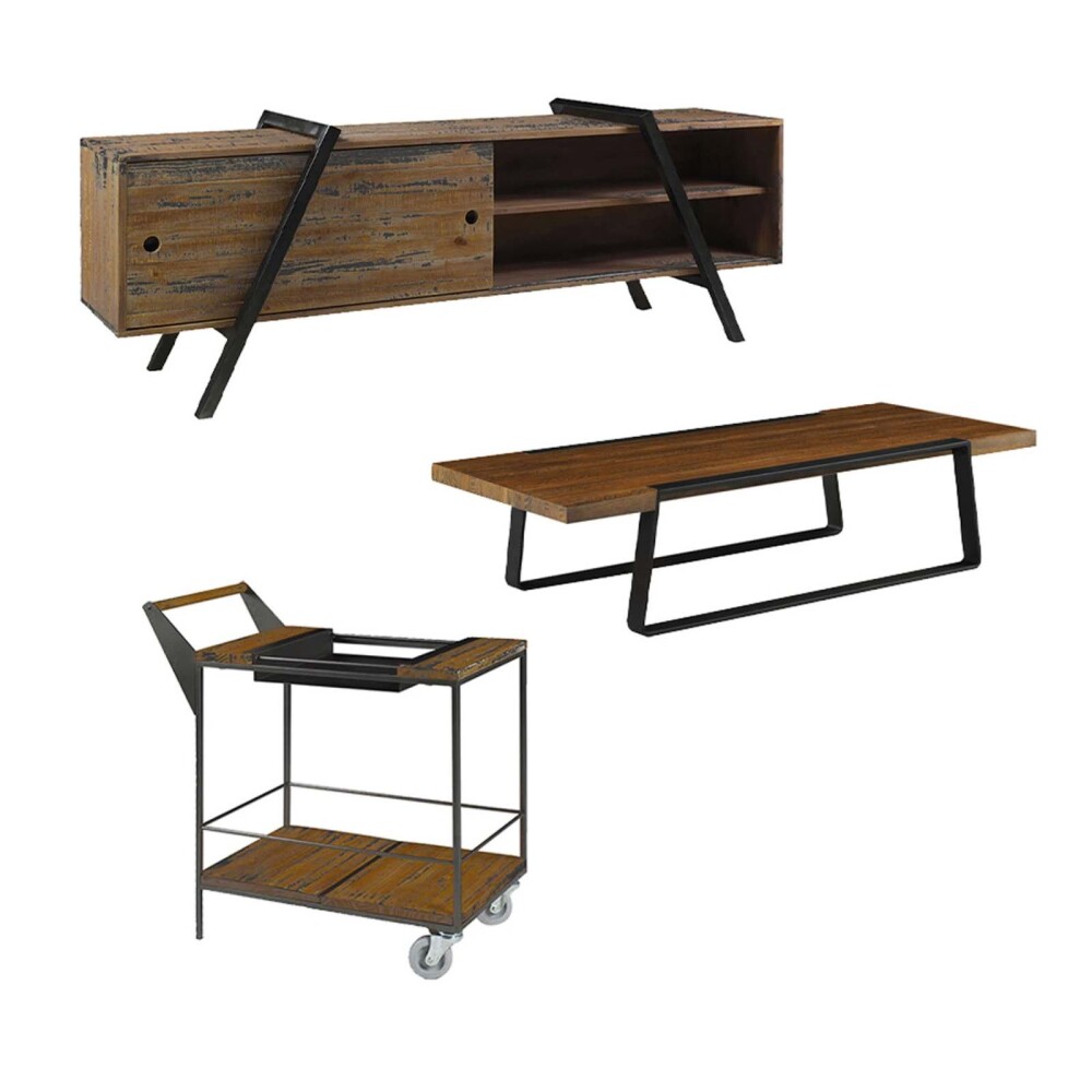 MESA CENTRAL + RACK + CARRO BAR YORK