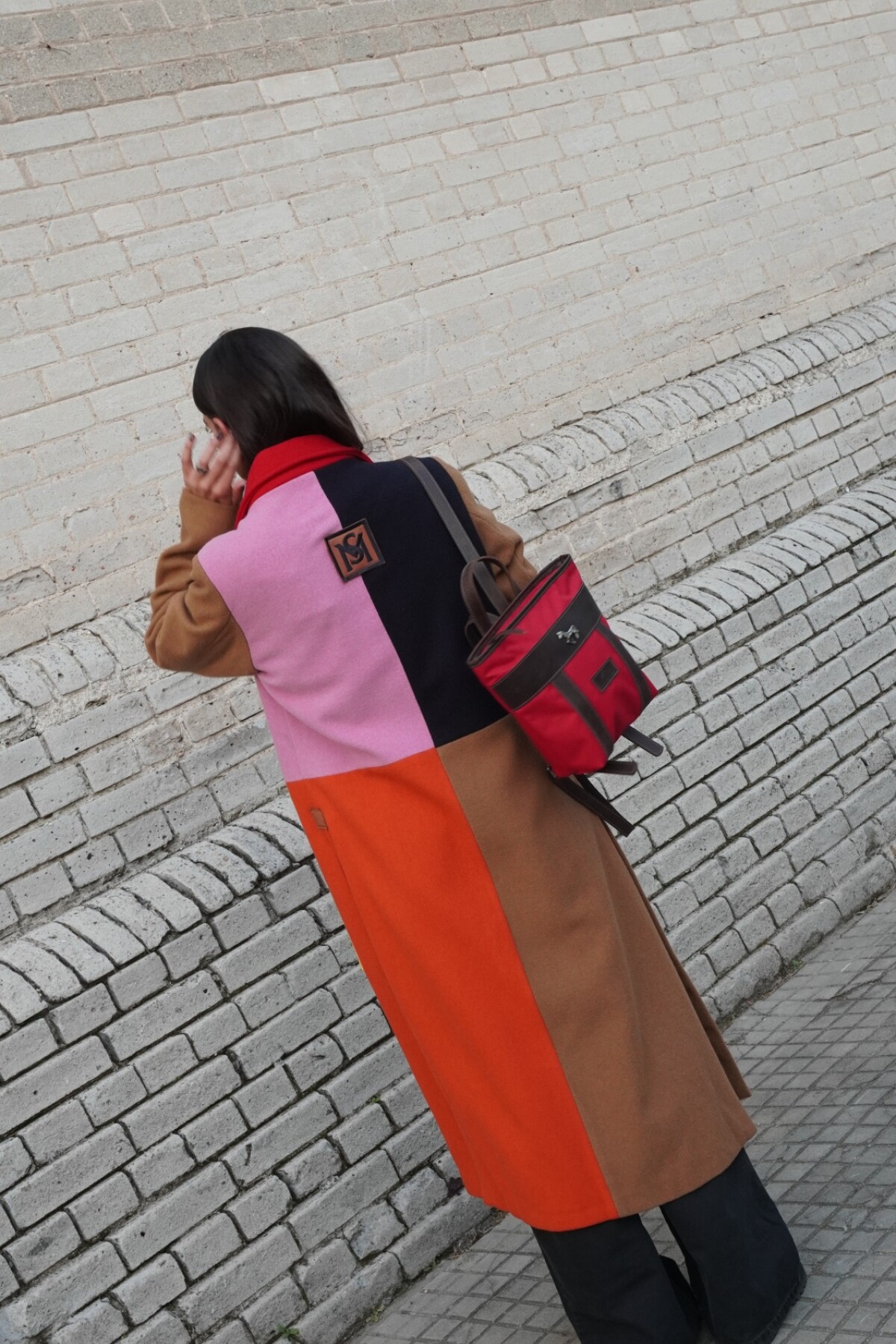 Mini Mustang Backpack Chocolate / Rojo