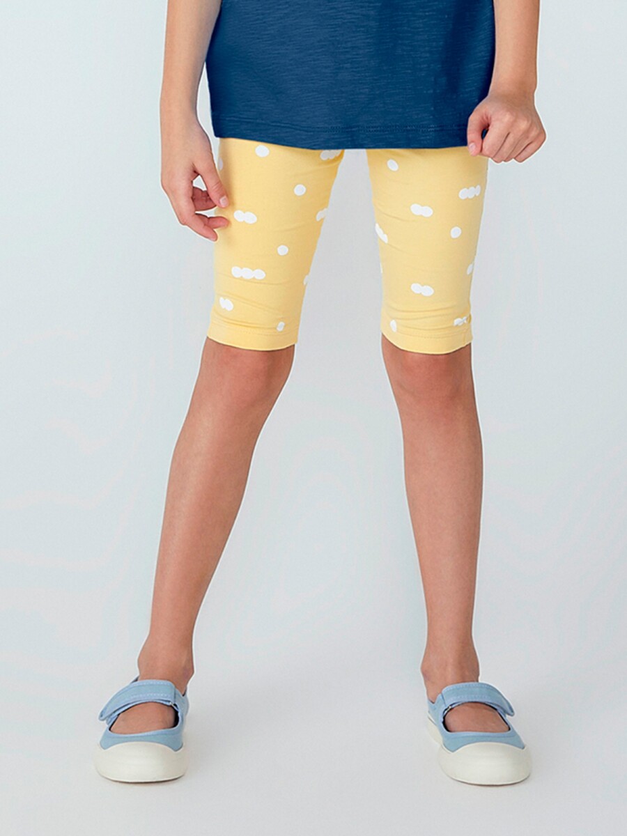 CALZA CICLISTA INFANTIL ESTAMPADA - AMARILLO 