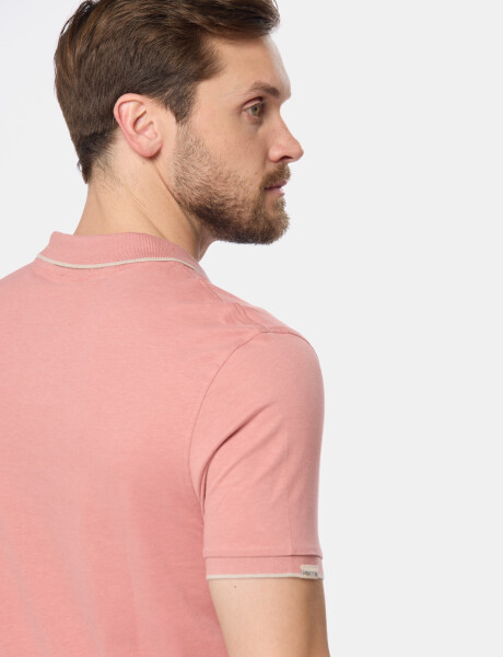 REMERA POLO JERSEY RAYADA Coral