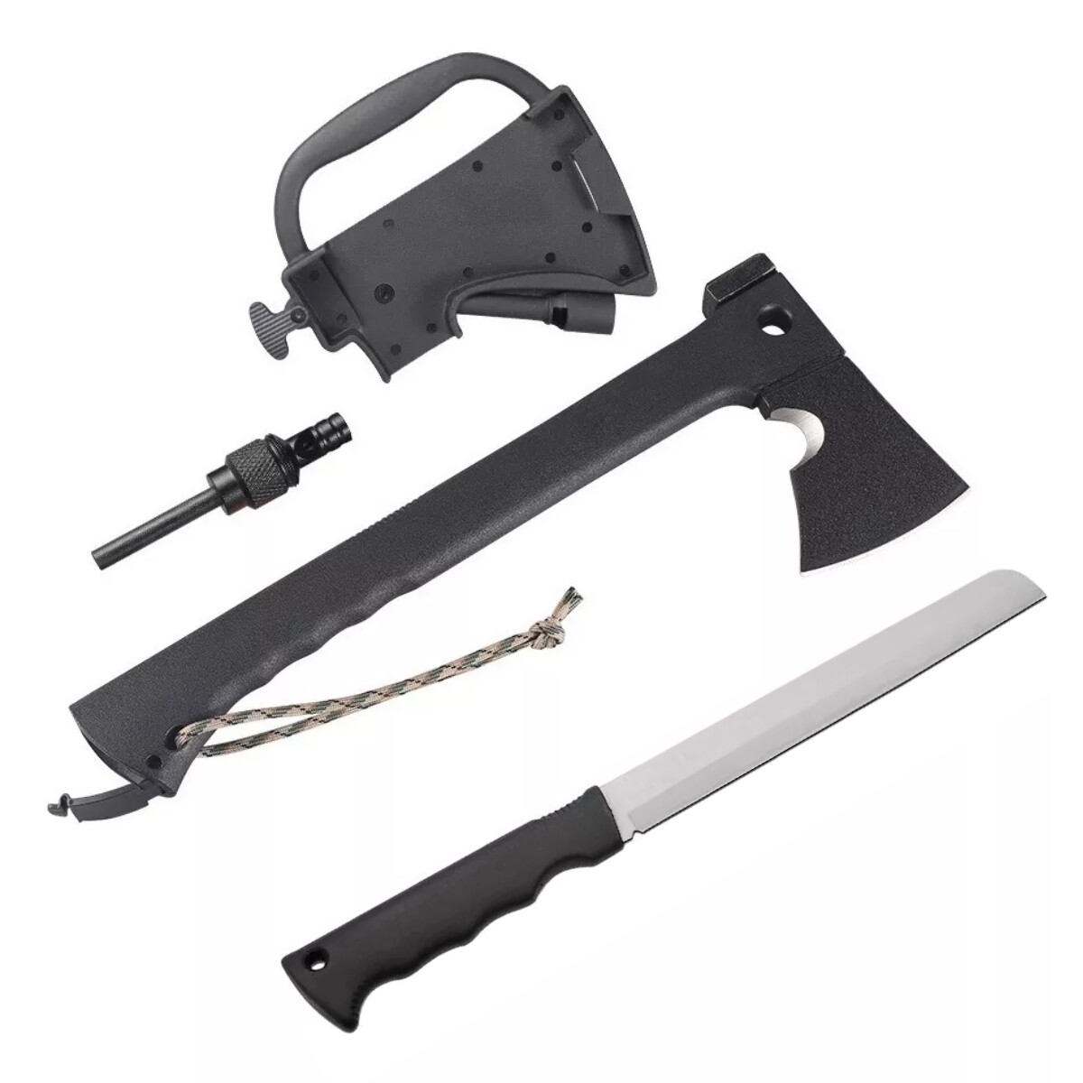 Hacha multifunción Outdoor 6 en 1 con cuchillo 