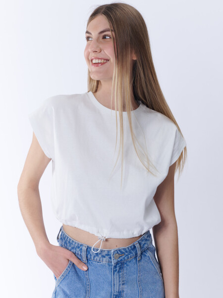 Remera con ajustador Blanca
