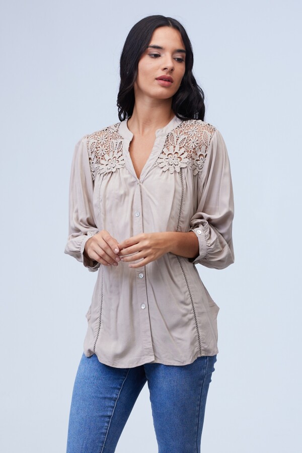 Blusa Crochet KHAKI