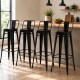 Set X4 Banqueta Tolix con respaldo NEGRO MATE