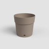 MACETA CON PLATO CAPRI 40 TAUPE