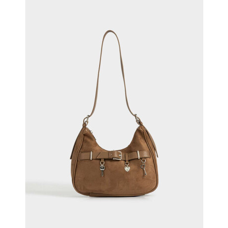 Cartera Saca Con Charms Marron Camel