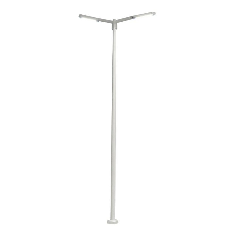 Columna 9mt con dos Brazos Blanca Columna 9mt con dos Brazos Blanca