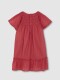 Vestido Nido De Abeja Con Tiras Bordadas Fucsia