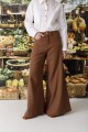PANTALON WIDE XL LINEN SS26 Chocolate