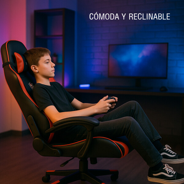 Silla Gamer Reclinable Like Vr-sd13 Hasta 160 Kg SILLA GAMER PL NEGRO/ROJO