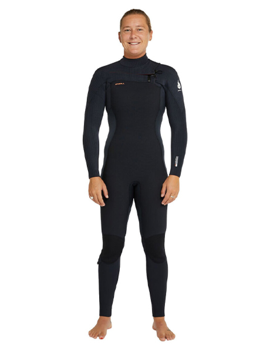 Hyperfreak Fire Dama 4/3mm - Chest Zip Full Wetsuit - Negro 