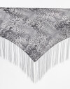 Pañuelos Raso Raso Triangular Con Flecos Y Estampa Animal - Gris Medio