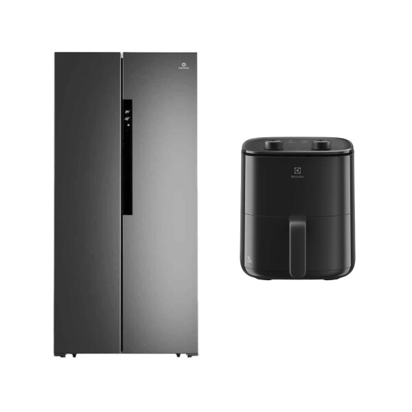 Heladera SBS Indurama Inverter No Frost 442 Lts Inoxidable + Freidora de Aire Electrolux 3L EAF05 ¡De Regalo!