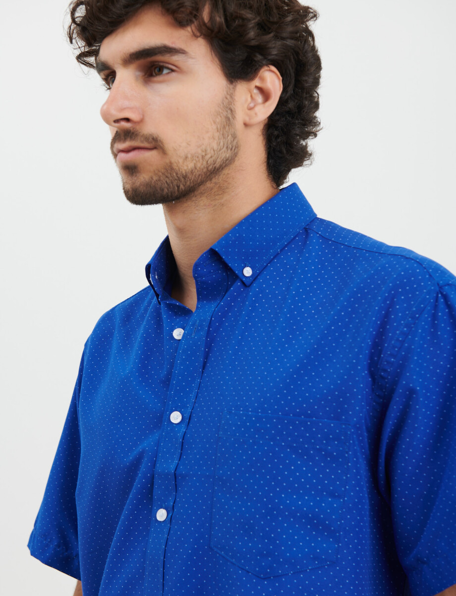 012543 CAMISA HARRINGTON LABEL Royal/blanco