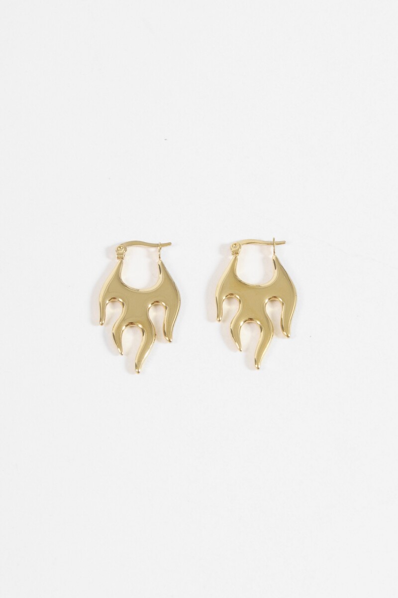 Aros acero llama dorado