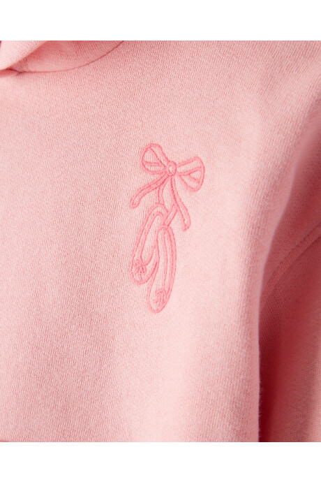 Set dos piezas de algodón, pantalón y canguro, rosado Sin color