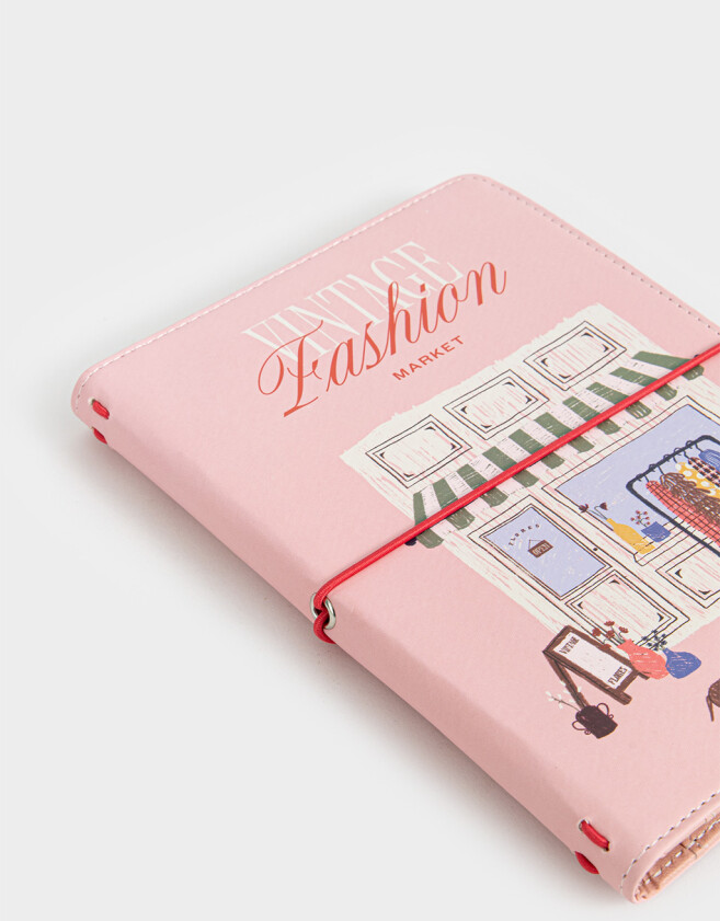 Anotadores Cuadernos y Memos PU Set De Dos Cuadernos Con Cover Estampada - Rosa Claro