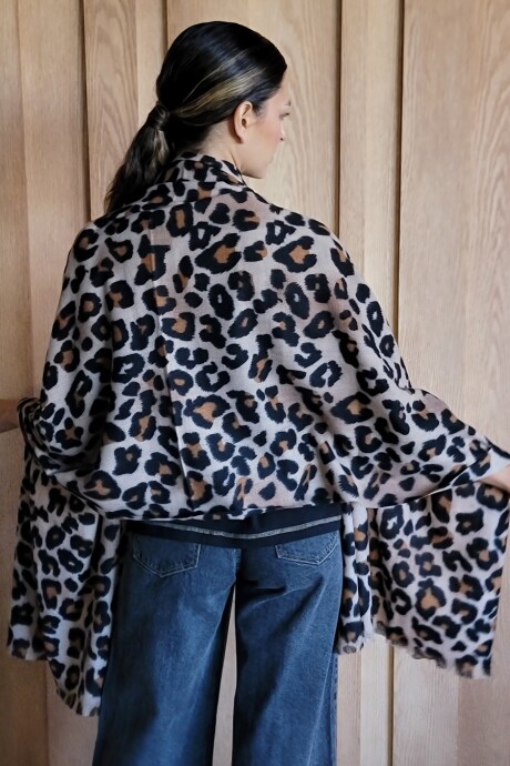Bufandón Paz Animal Print Marrón