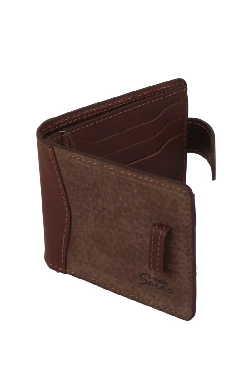 Billetera de cuero chocolate c/Marrón