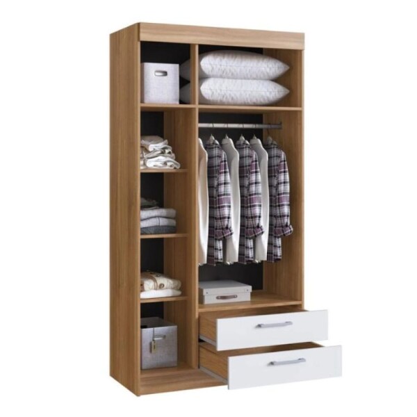 ROPERO 3 PUERTAS 2 CAJONES - GRAFITO/NOGAL ROPERO 3 PUERTAS 2 CAJONES - GRAFITO/NOGAL