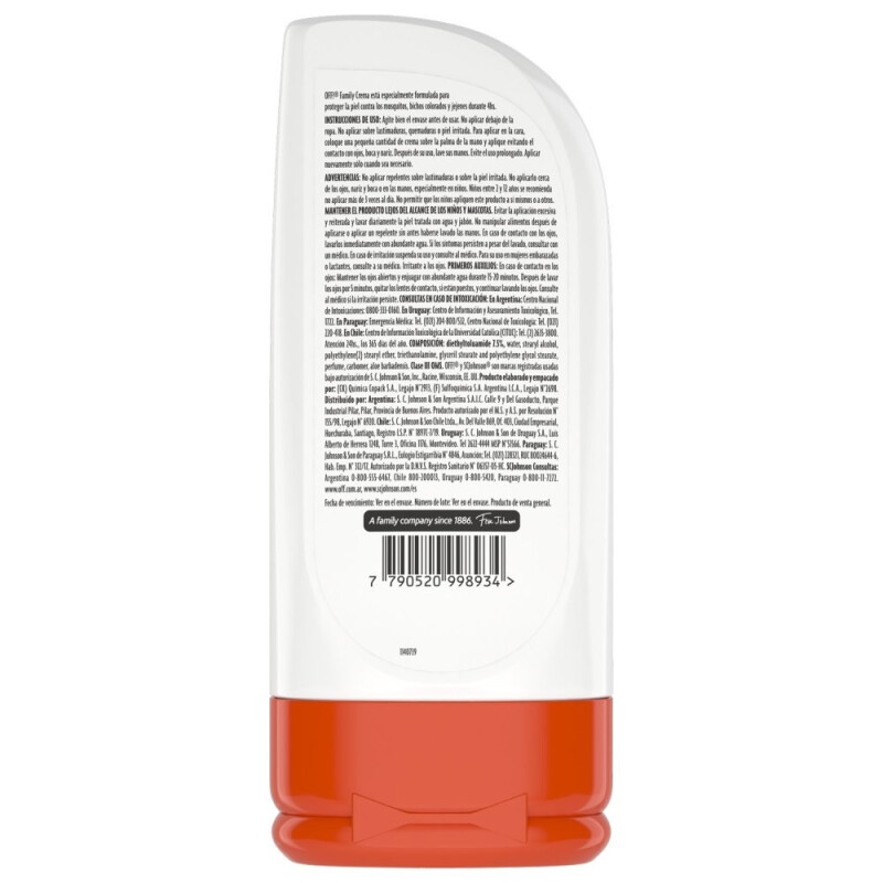 Repelente Crema Off! Family 196 G Repelente Crema Off! Family 196 G
