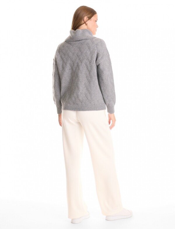 Buzo Cuello Volcado GRIS