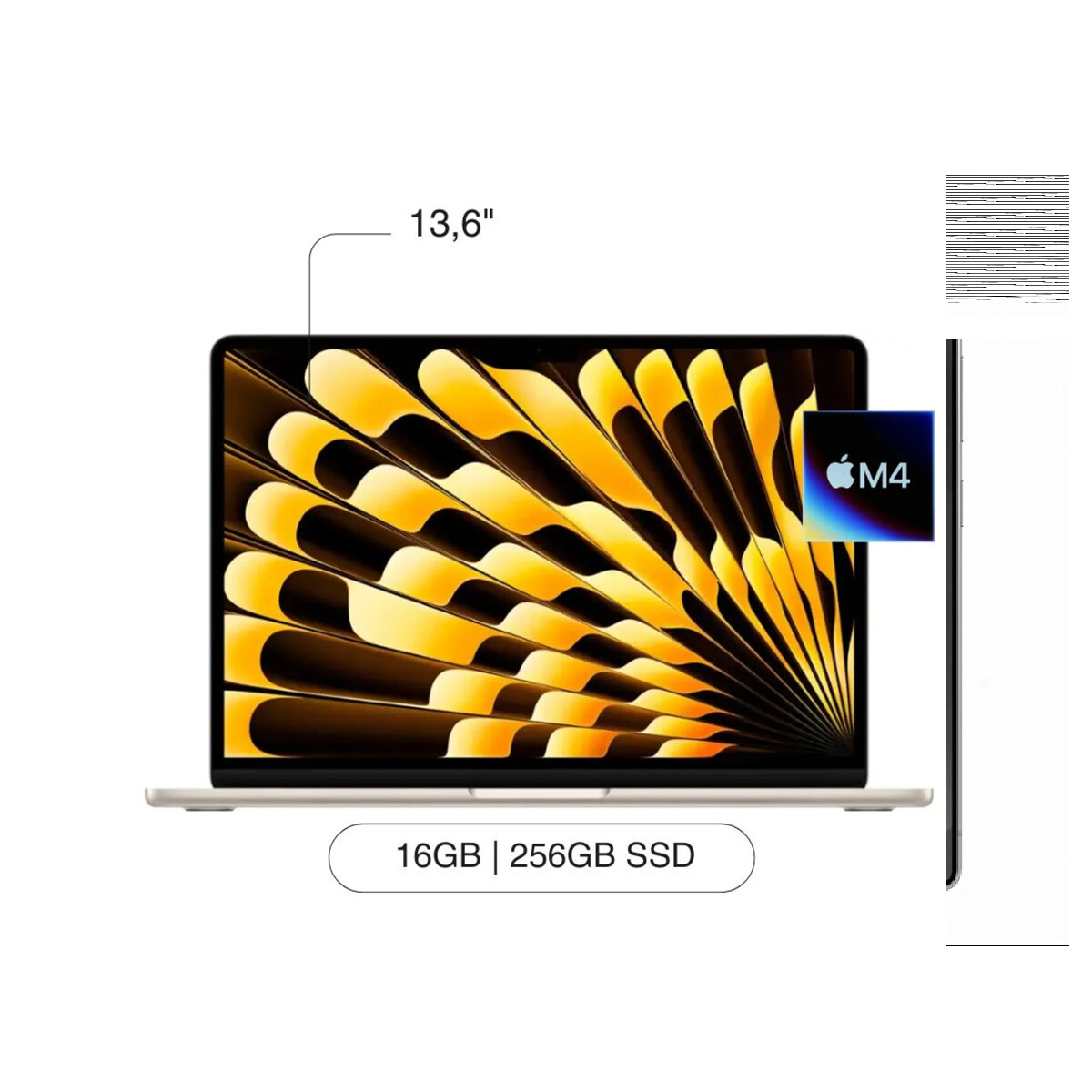 Notebook Apple Macbook Air MW0Y3LL M4 256GB 16GB 13" Starlig 