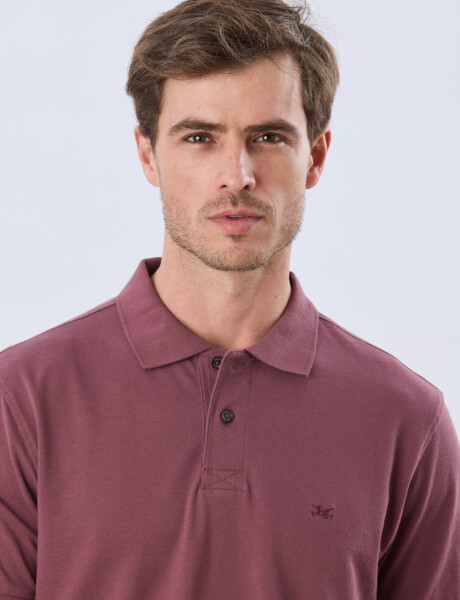 REMERA POLO LISA PIQUÉ Bordo