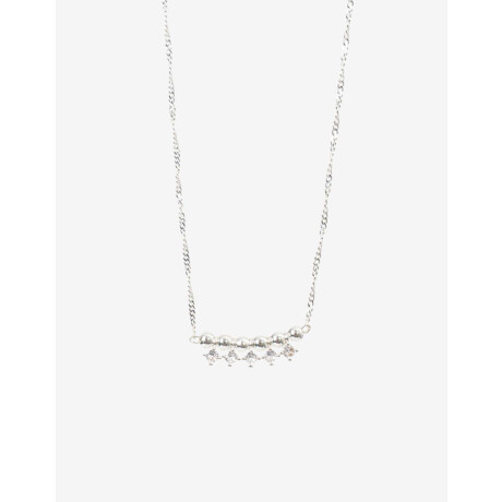 Collar Con Charm De Cubic Zirconia Plateado