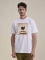 T-SHIRT ESTAMPA AVESTRUZ BLANCO
