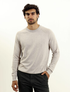 470450 SWEATER HARRINGTON LABEL Beige Melange