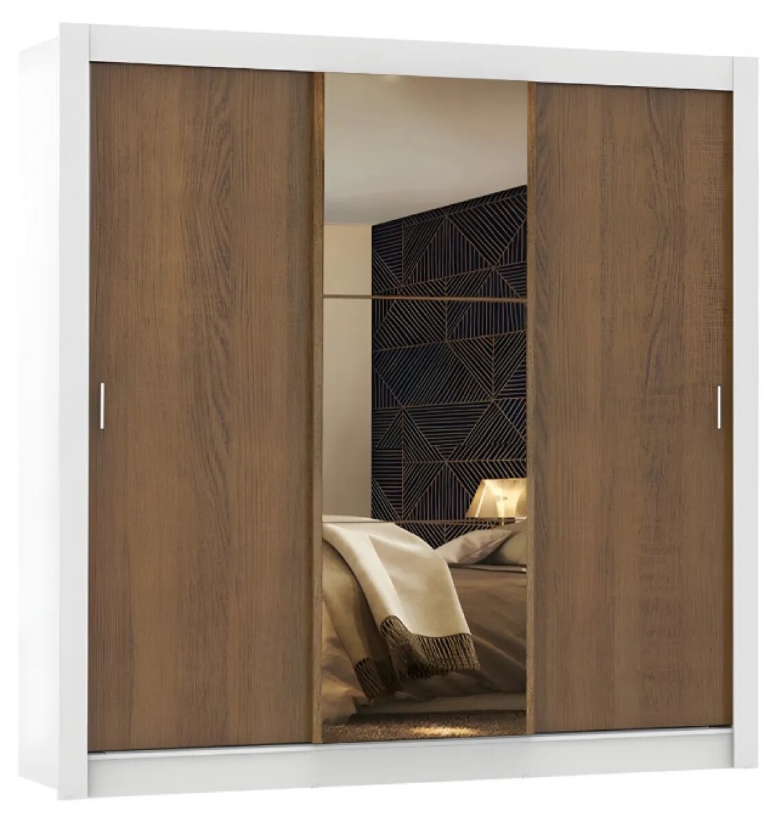 Ropero Placard 3 Puertas Corredizas 1 Espejo Monaco - Multicolor 