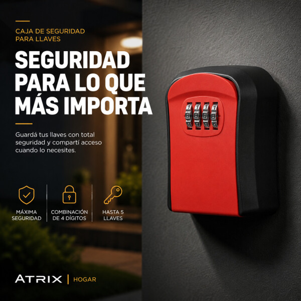 Caja Fuerte Cofre De Seguridad C/ Combinación 9,5 cm x 8 cm Rojo