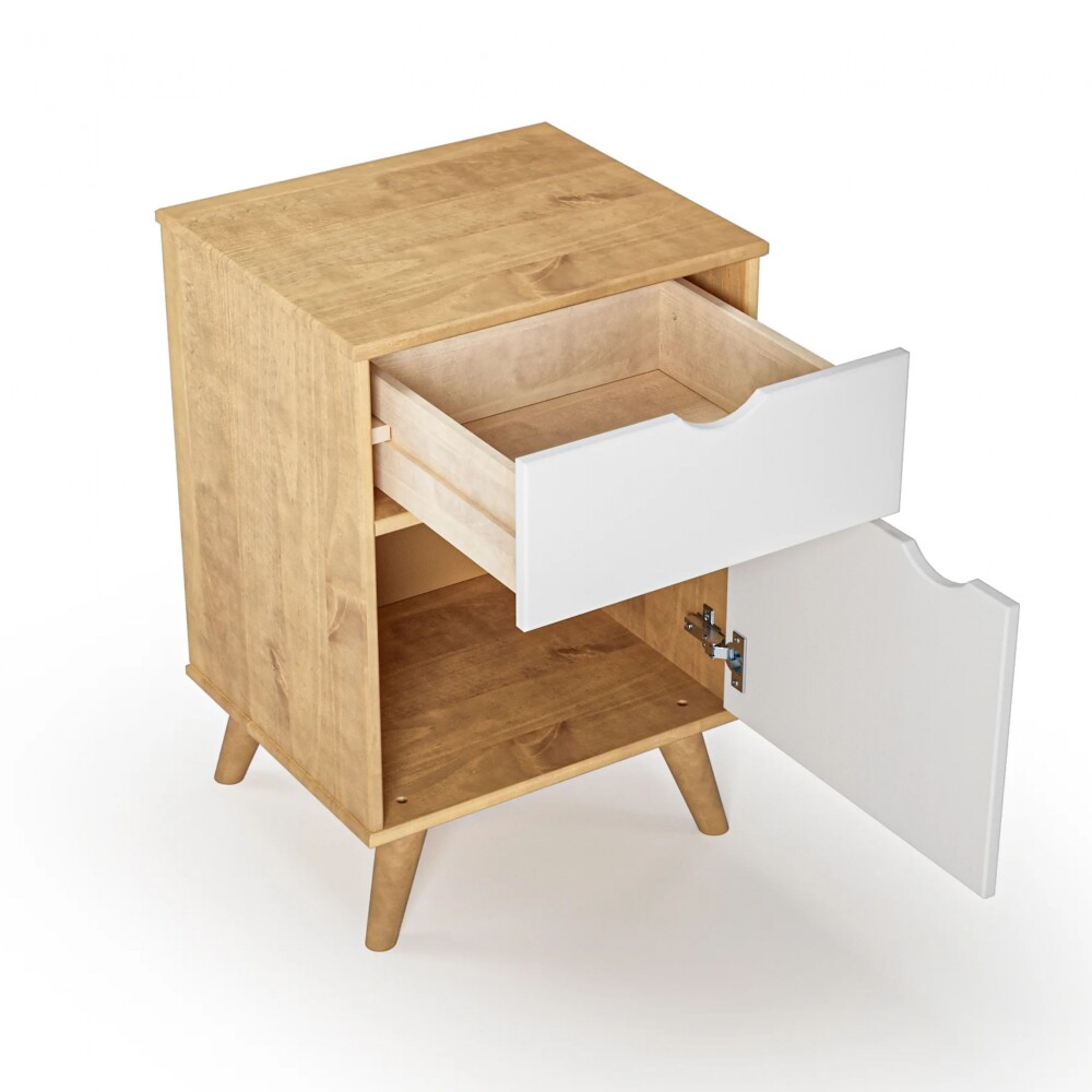 Mesa de luz 1 Cajón 1 Puerta - Linea Dublín Blanco