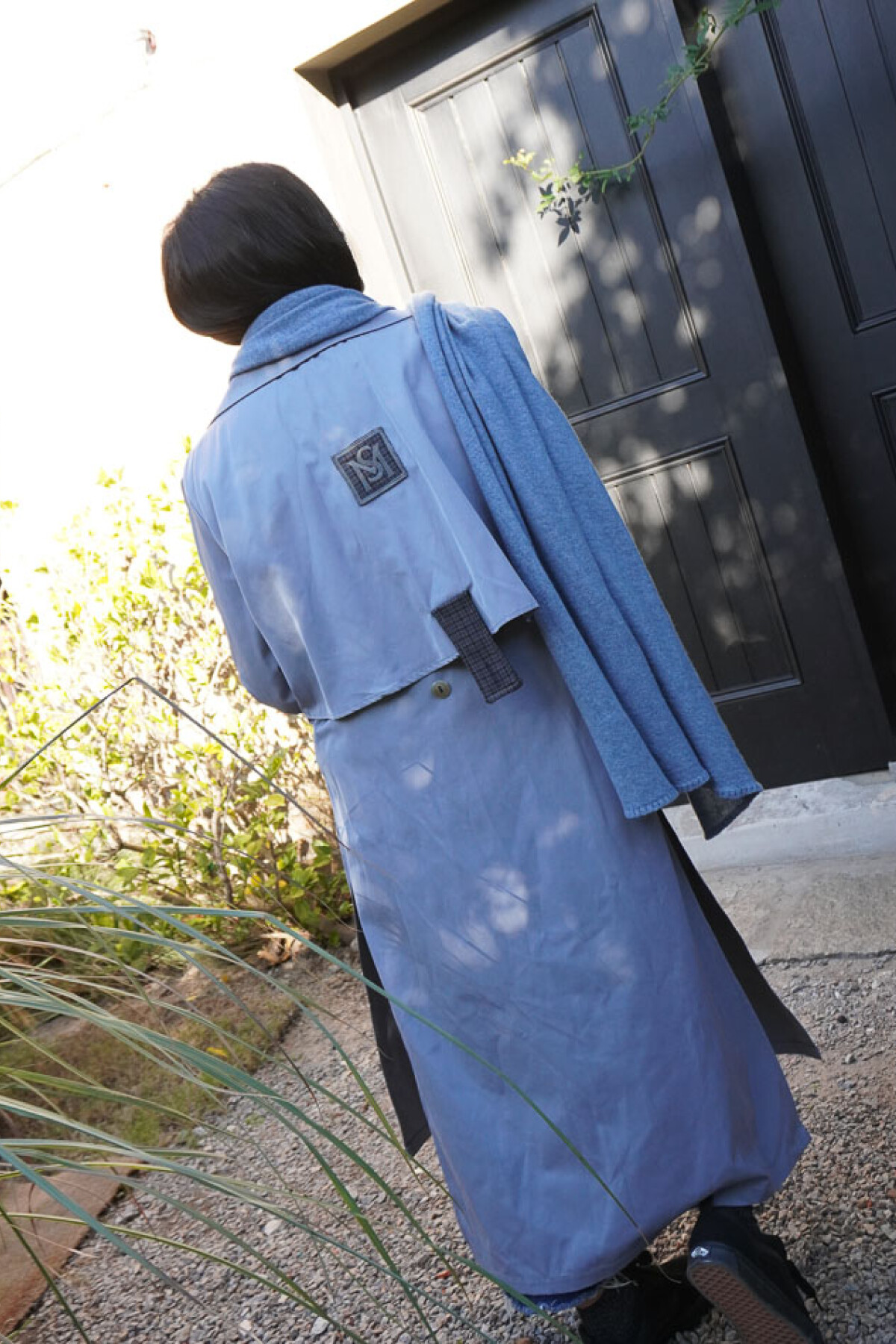 Tweed Rain Coat Celeste