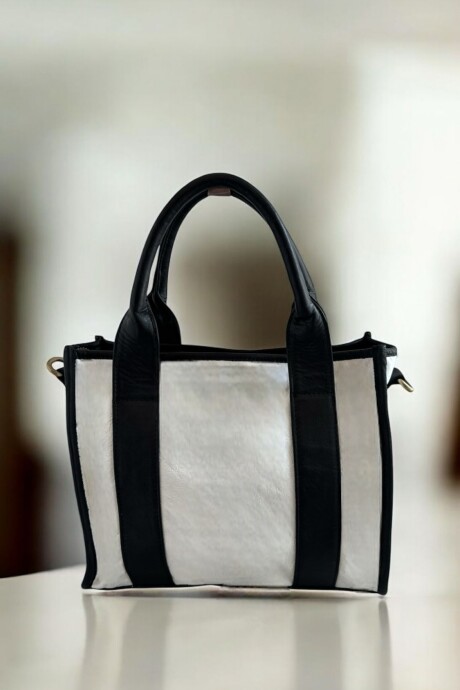 Cartera Tali De Cuero Blanca Y Negra Con Dorado Y Arte Pintado A Mano Cartera Tali De Cuero Blanca Y Negra Con Dorado Y Arte Pintado A Mano