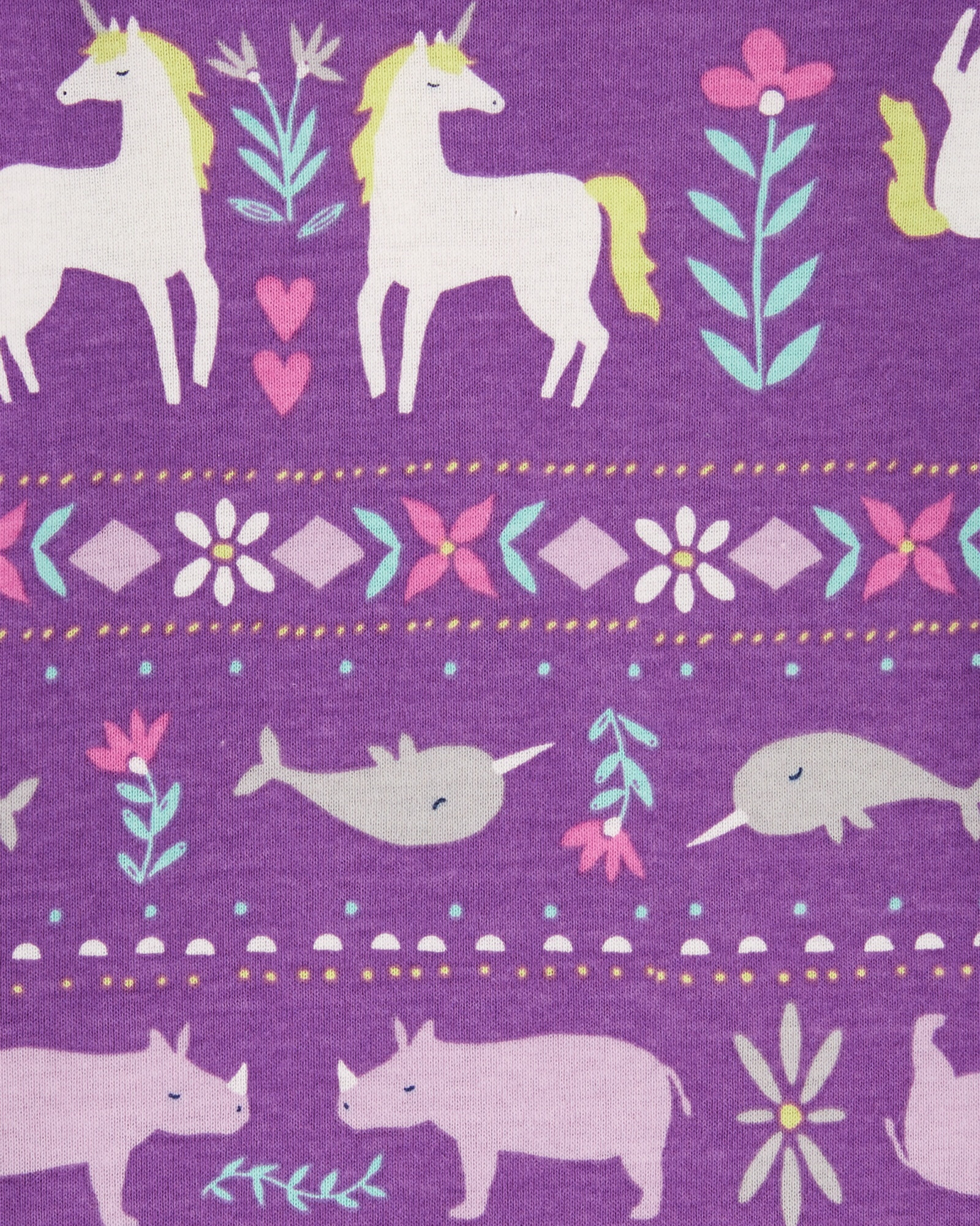 Pijama cuatro piezas de algodón, dos remeras y dos pantalones Sin color