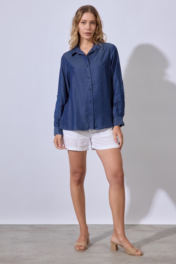 Camisa Tencel JEAN OSCURO