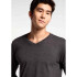 CAMISETA ML MASC PRETO MESCLA