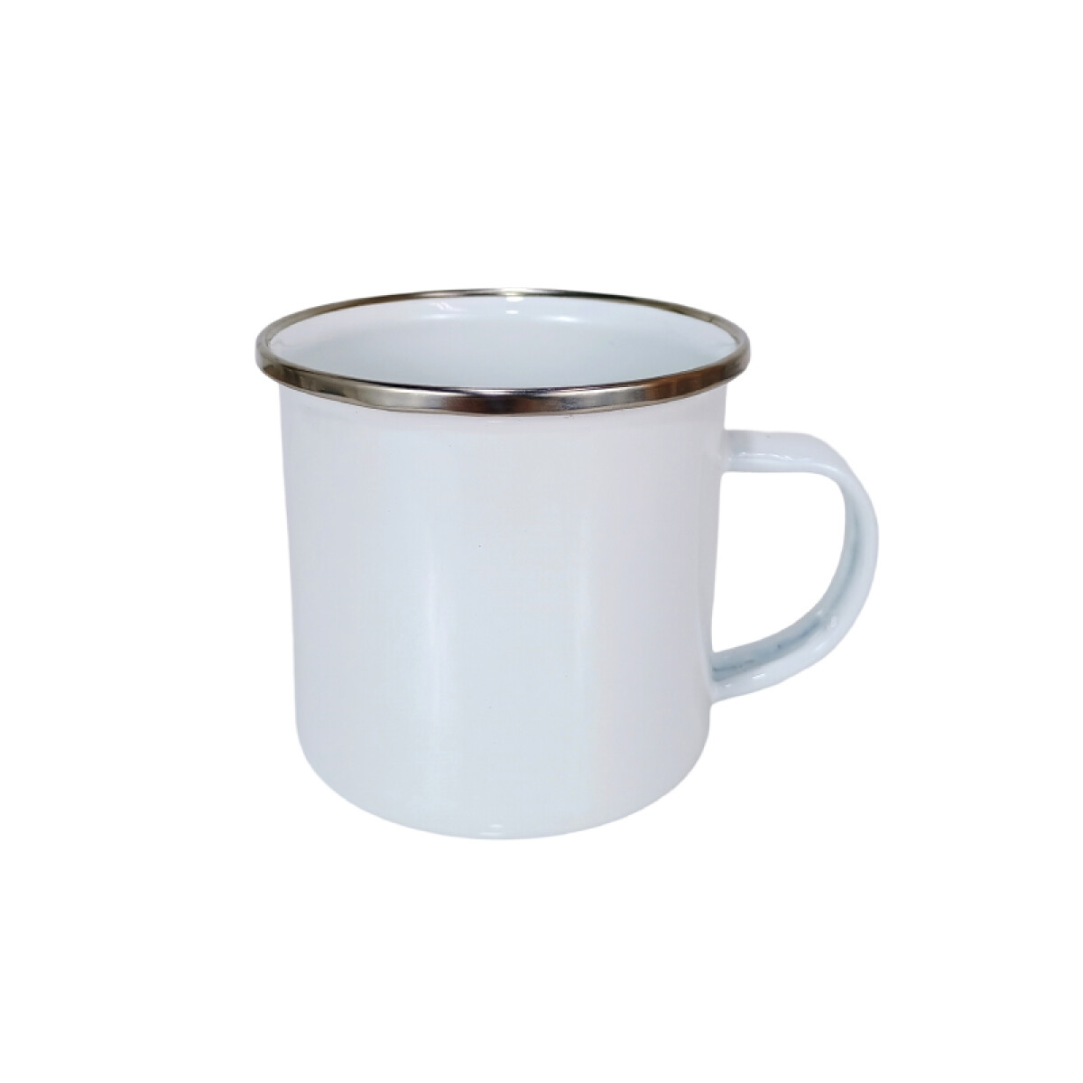 Taza metalica color blanco 350ml - Taza Metalica Color Blanco 350ml 