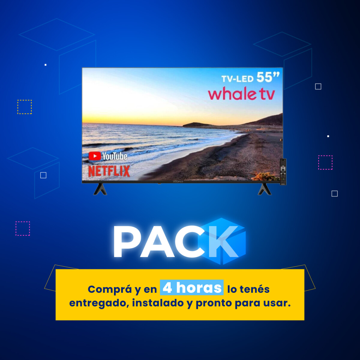 Pack Smart Xion 55" Whale TV + Instalación 