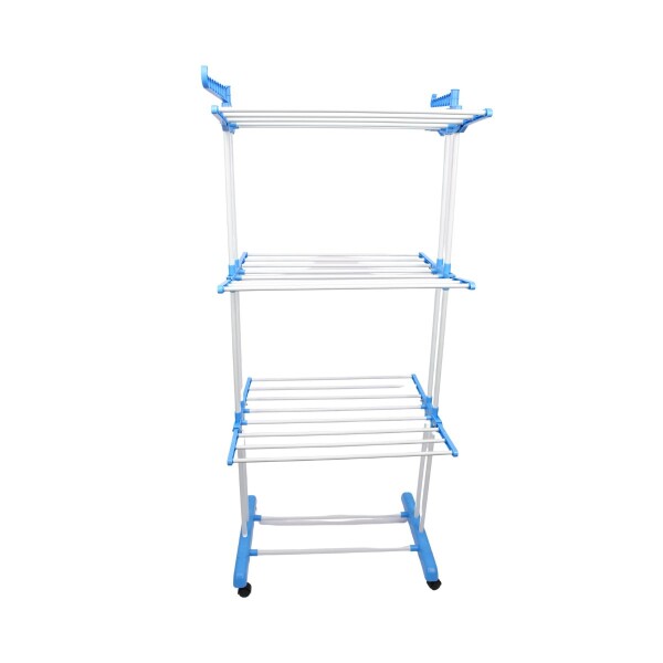 Tendedero Vertical Varillas Acero Plegable De 3 Niveles Tender Ropa Lavadero Metal De Pie 54x68x168 Cm Celeste Tendedero Vertical Varillas Acero Plegable De 3 Niveles Tender Ropa Lavadero Metal De Pie 54x68x168 Cm Celeste