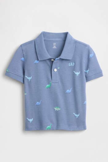 Remera Tipo Polo Logo Gap Toddler Niño Bainbridge Blue