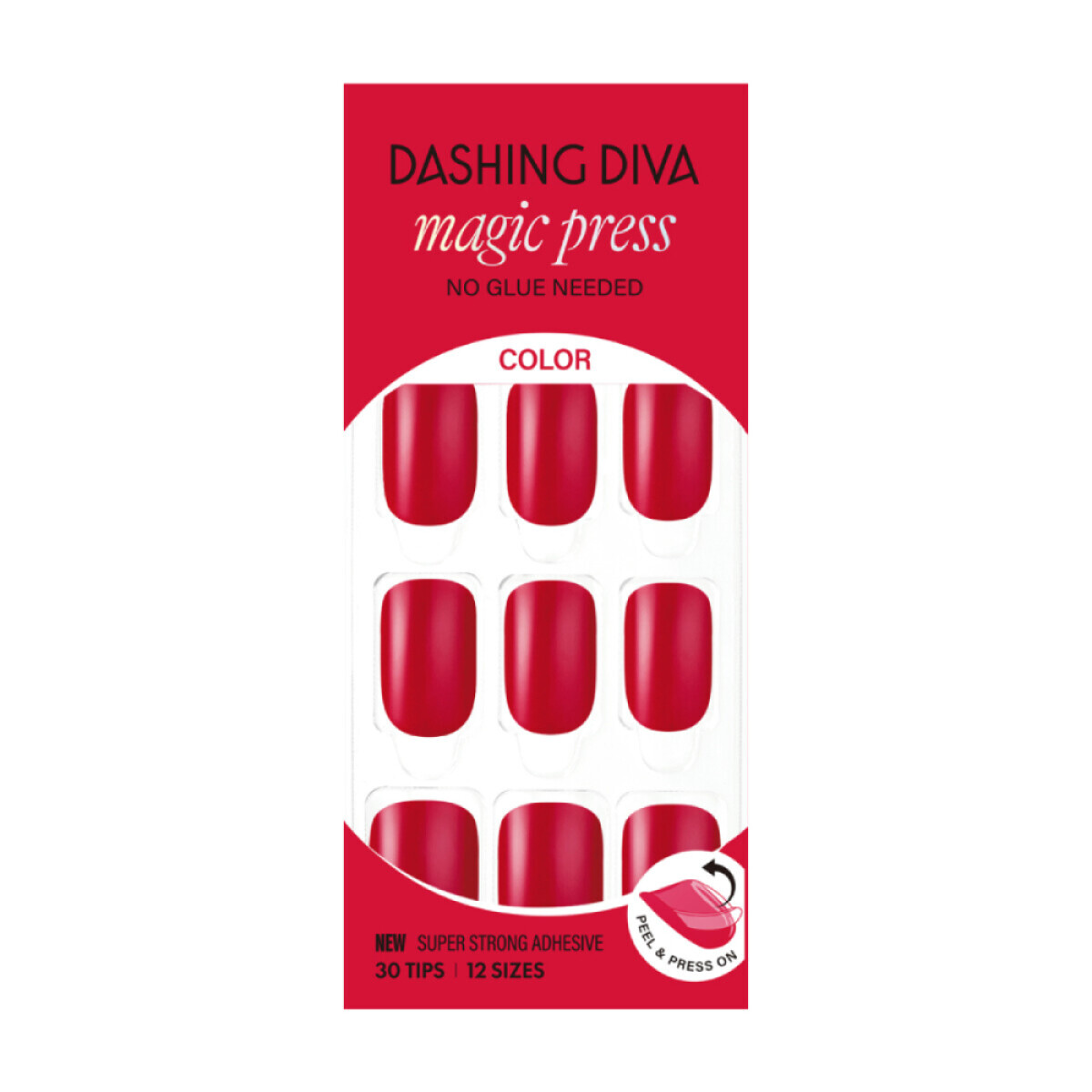 Uñas Postizas Dashing Diva Press On Clear Red 