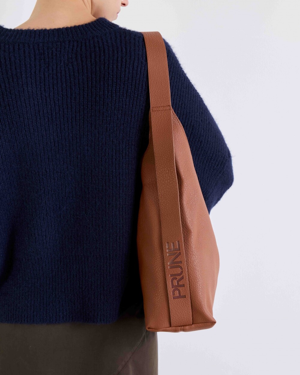 Bolso Heather en efecto cuero graneado Cuoio