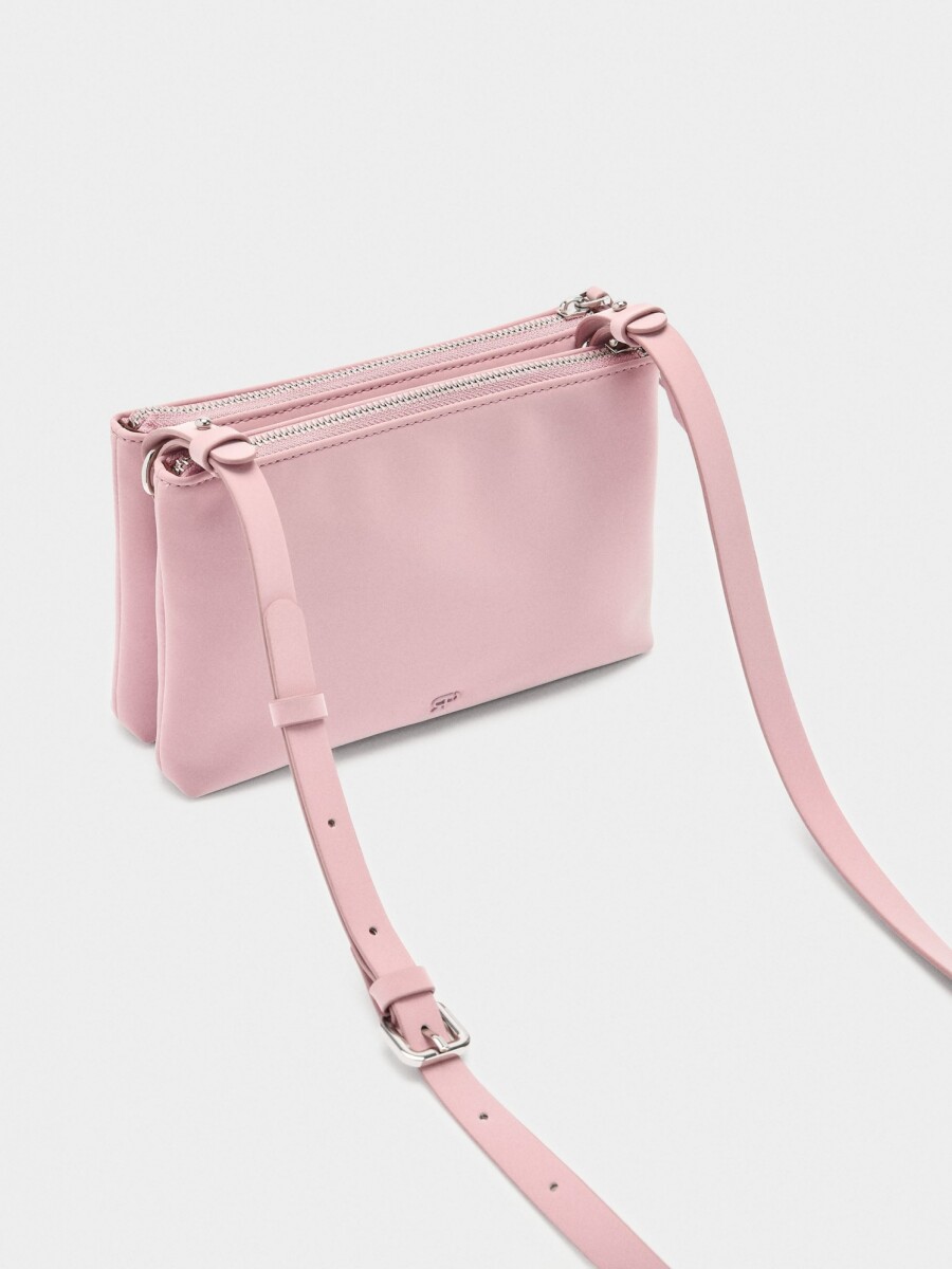 Bolso Bandolera Con Textura Suave rosa