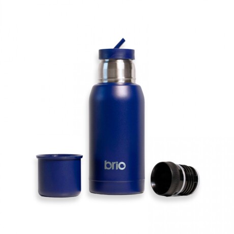 Set termo 750ml + mate redondo + yerbera 200gr Azul