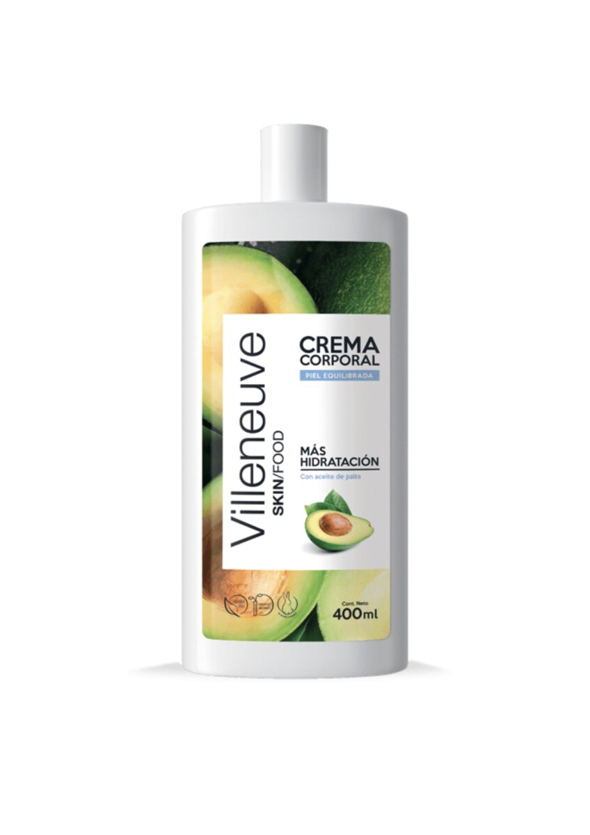 CREMA CORPORAL VILLENEUVE 400 ML PALTA HIDR & REF. EQUILIBRIO 